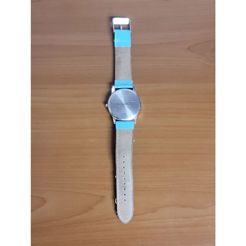 LITTLE MISS TROUBLE  BLUE BAND SILVER TONE WATCH